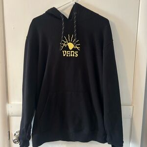 Vans Black Hoodie with Yellow Sunburst Logo